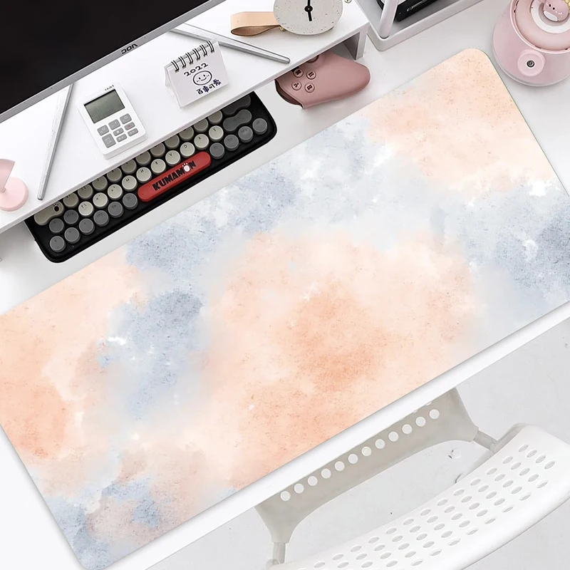 Alas mouse pad besar warna hijau segar sederhana bergaya ins, untuk meja komputer, alas keyboard, dengan desain gradasi warna yang elegan.