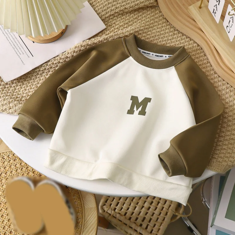 

2025 Children's Clothing Autumn New Boys Letter Print Bottoming Shirt Spring Kids T-shirt Baby Long Sleeve Tops Tees