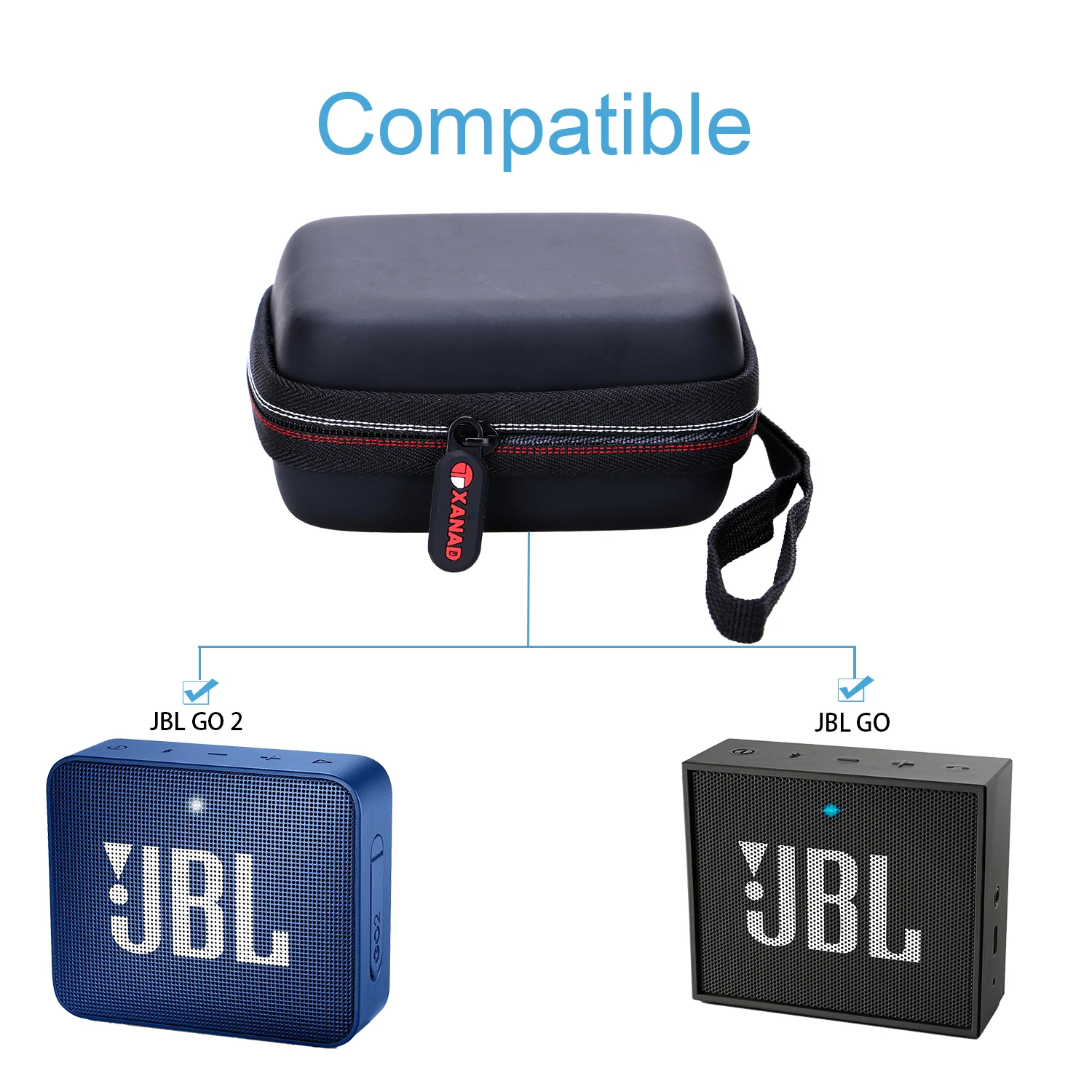 XANAD EVA Hard Case for JBL GO & JBL GO 2 Portable Wireless Bluetooth Speaker Protective Carrying Storage Bag(only case!!!)