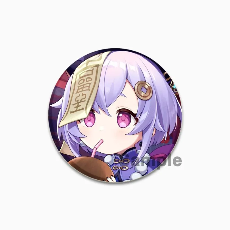 44/58mm Genshin Impact Game Badge Cute Cosplay Brooches Handmade Tinplate Lapel Pins for Clothes Backpack Jewelry Hat Accessory