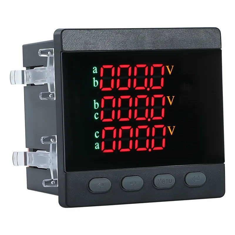 3-Phase Digital Voltmeter with High Brightness LED Display, ABS Flame Retardant Shell, for Industrial Power Monitoring