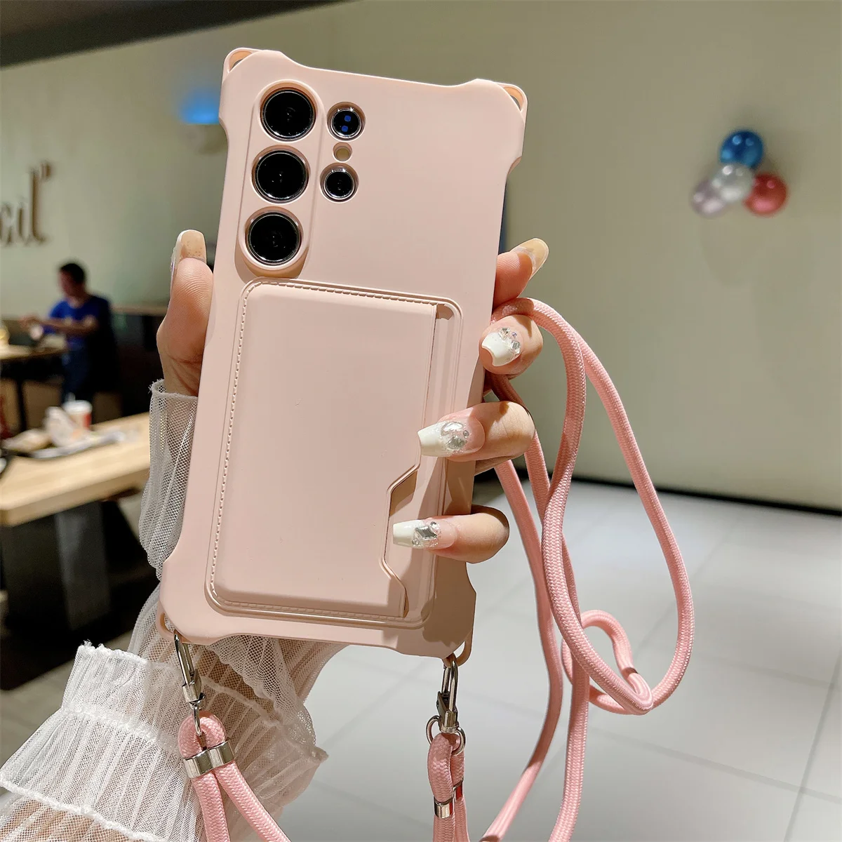 Brieftaschen-Crossbody-Kartenhalter-Hülle für Samsung Galaxy S26 S22 Ultra S25 S24 Plus S23 FE A17 A36 A26 A16 A55 A35 Silikon-Cover