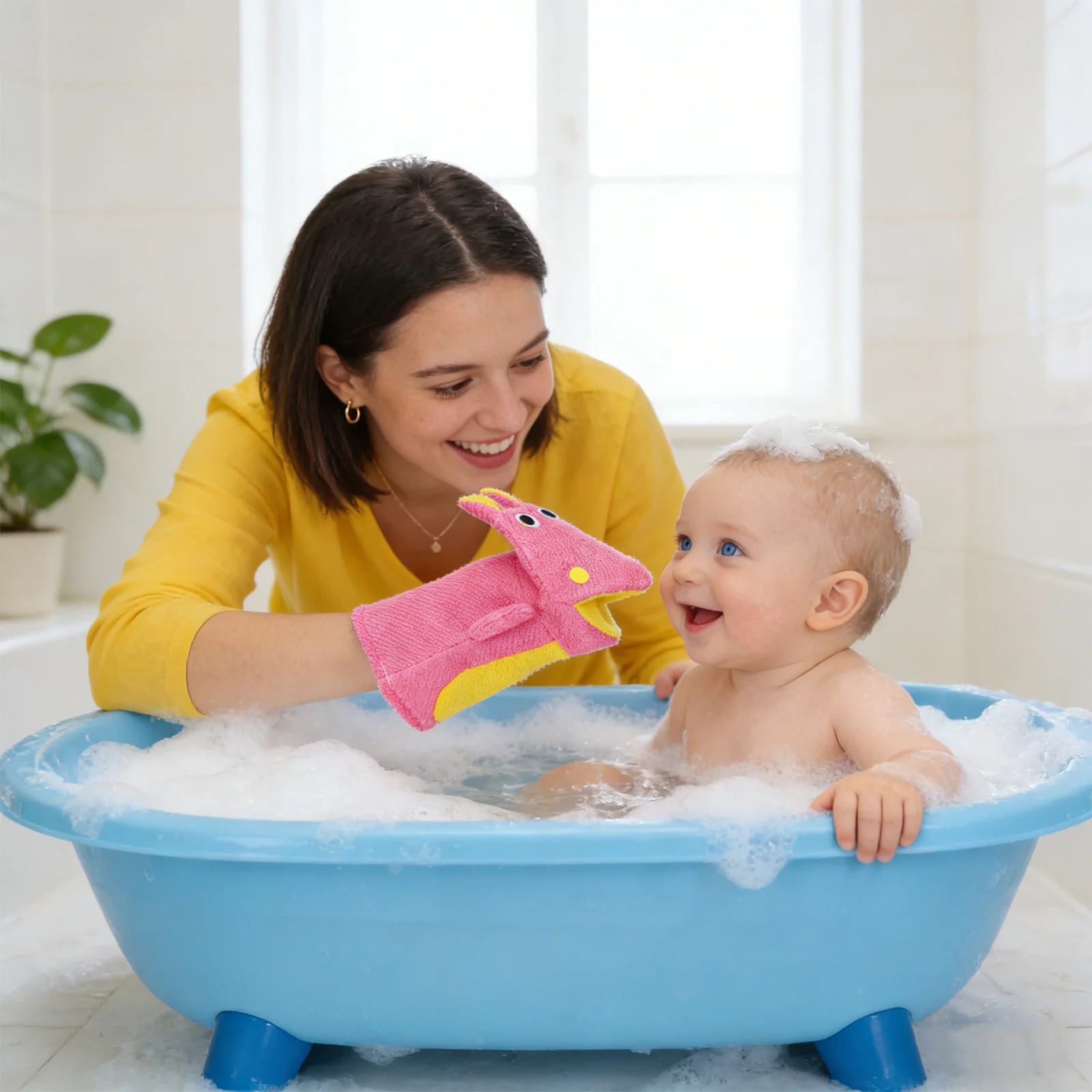 

3Pcs Baby Shower Gloves Sponge Cartoon Bath Brush Soft Scrubber for Toddler Kids Newborn Bath Baby Shower Sponge