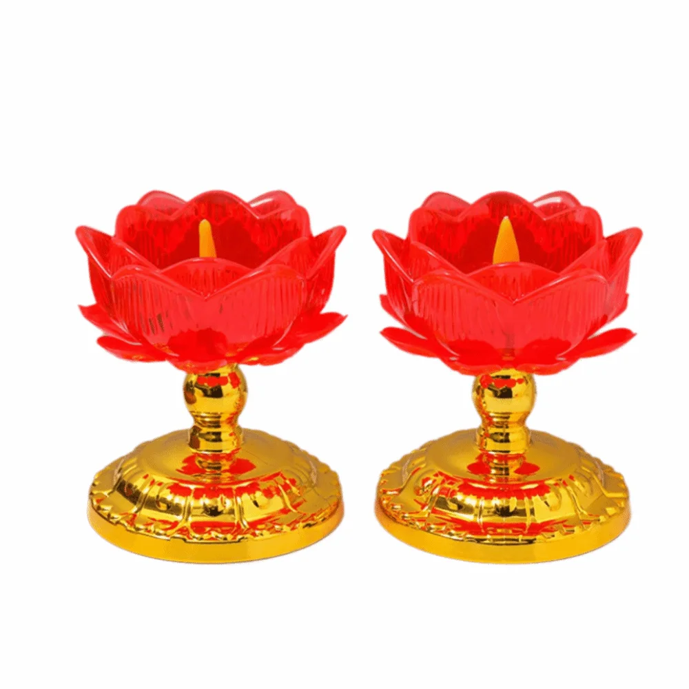 

2Pcs Creative Electronic Incense Burner Set Lotus Shaped Battery Operated Swing Flameless Candles Waterproof Portable
