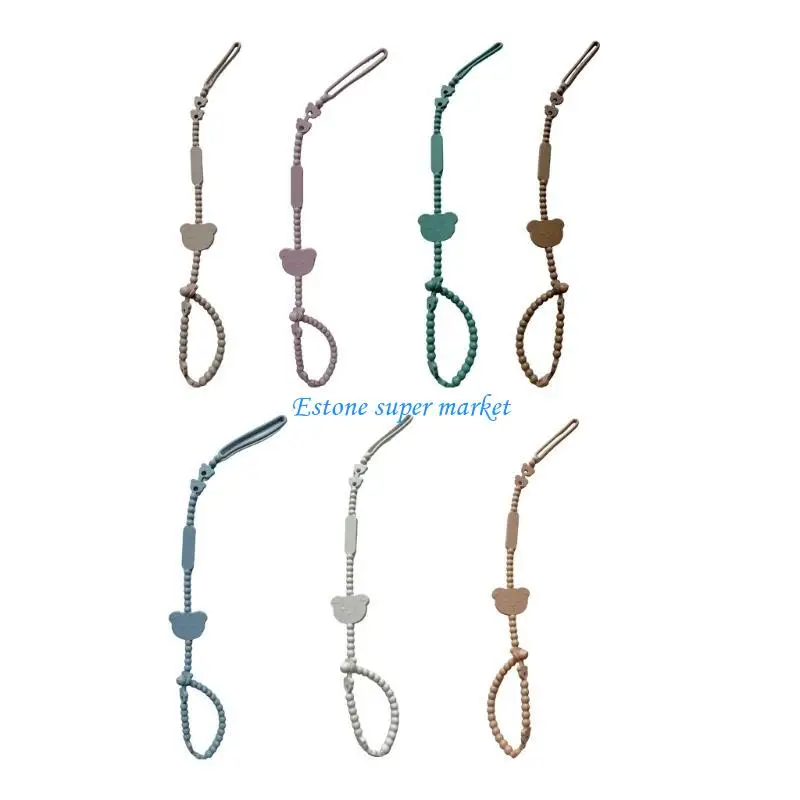 090B Baby Pacifier Leash Silicone Pacifier Clip 450mm for Toy & Teethers