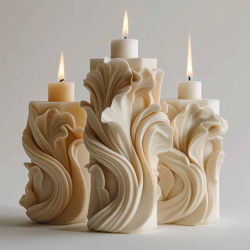 Wave Aroma Candle Silicone Mold DIY Aroma Diffuser Stone Decorative Ornament Silicone Making Molds