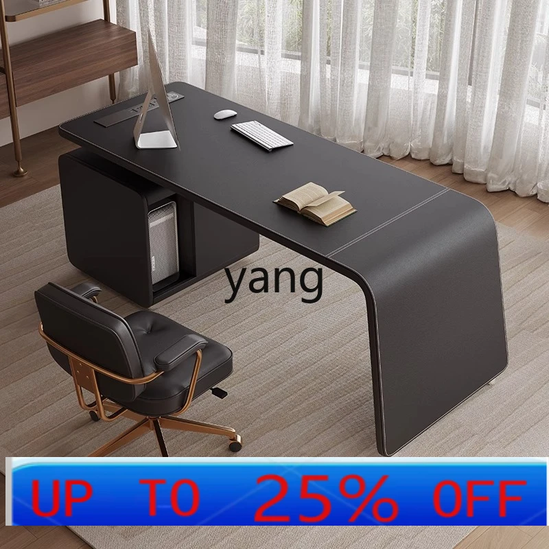 

LMminimalist high-end saddle leather desk modern minimalist home desk