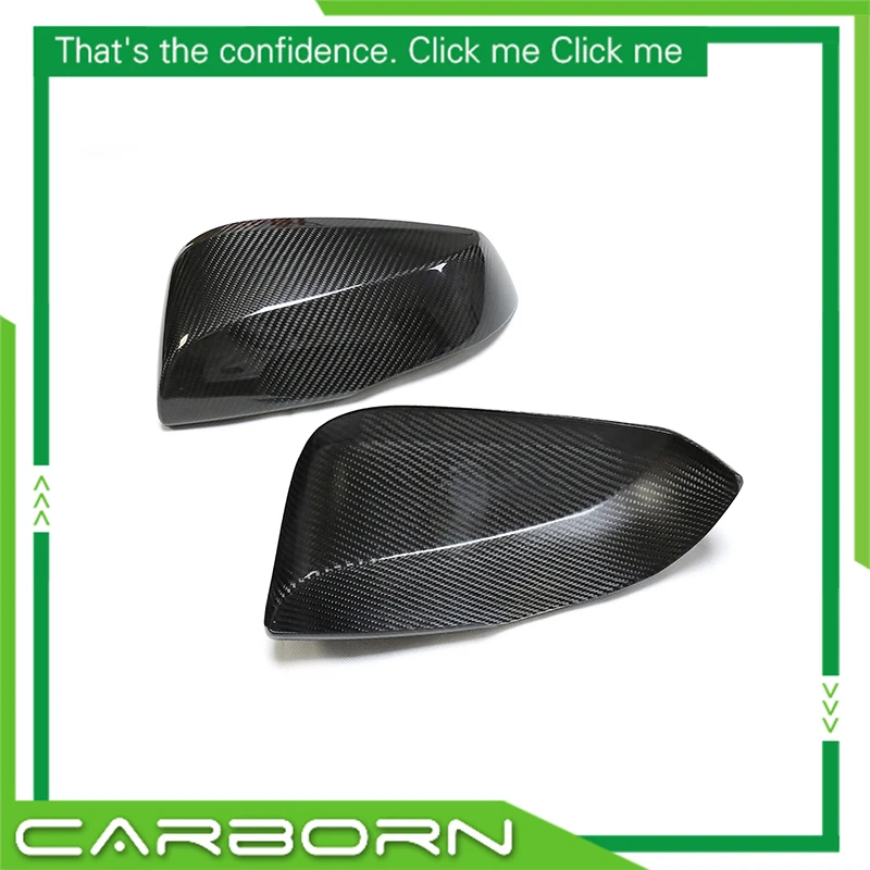 Real Carbon Fiber Mirror Cover Add On Style For Toyota Vellfire 15-22 RAV4 19-22 Highlander 20-22 Sienna 2021+ Granvia 2022+