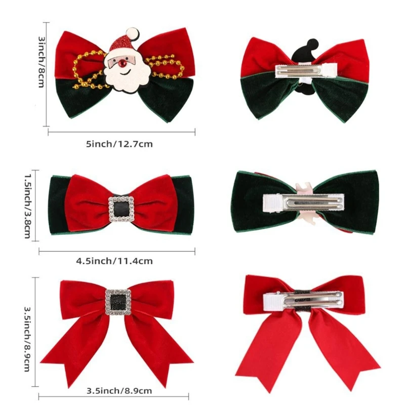 กิ๊บติดผมคริสต์มาส Bowknot Xmas Snowman Hairclips ของขวัญงานปาร์ตี้สำหรับวัยรุ่นหญิง