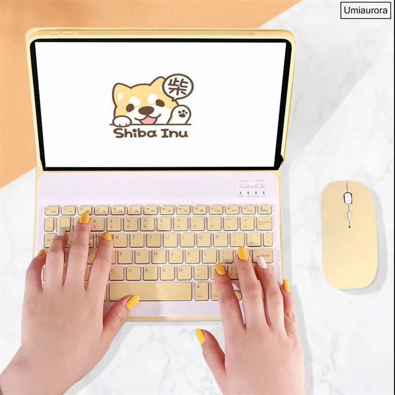 For Samsung Tab A7 A8 A9 Plus 11 inch SM-X210 SM-X110 SM-X200 S6 Lite P610 T220 T500 Tablet Case Stand Wireless Keyboard Cover