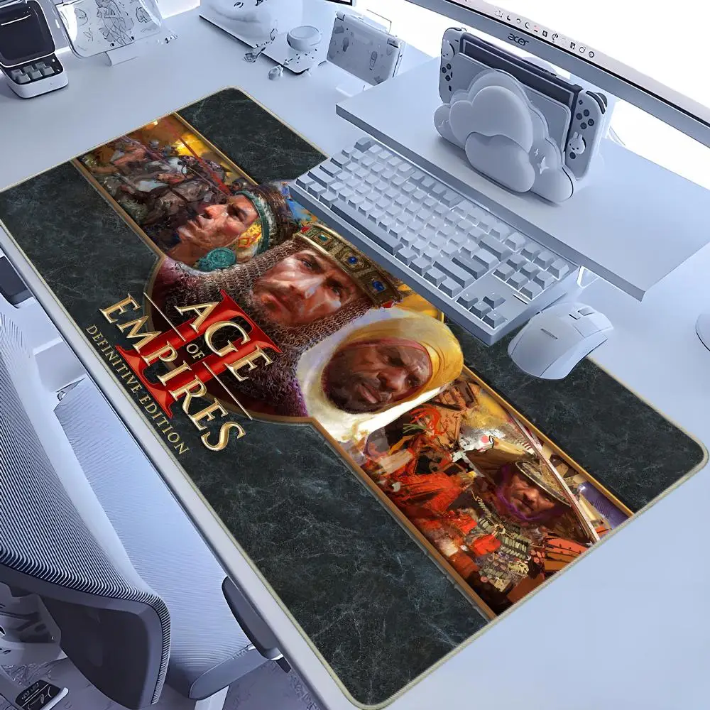 Game Mouse Pad Age Of Empires Deskpad Pc Gaming Accessories HD Keyboard Mousepad Gamer Computer Mausepad Laptop Cabinet Desk Mat