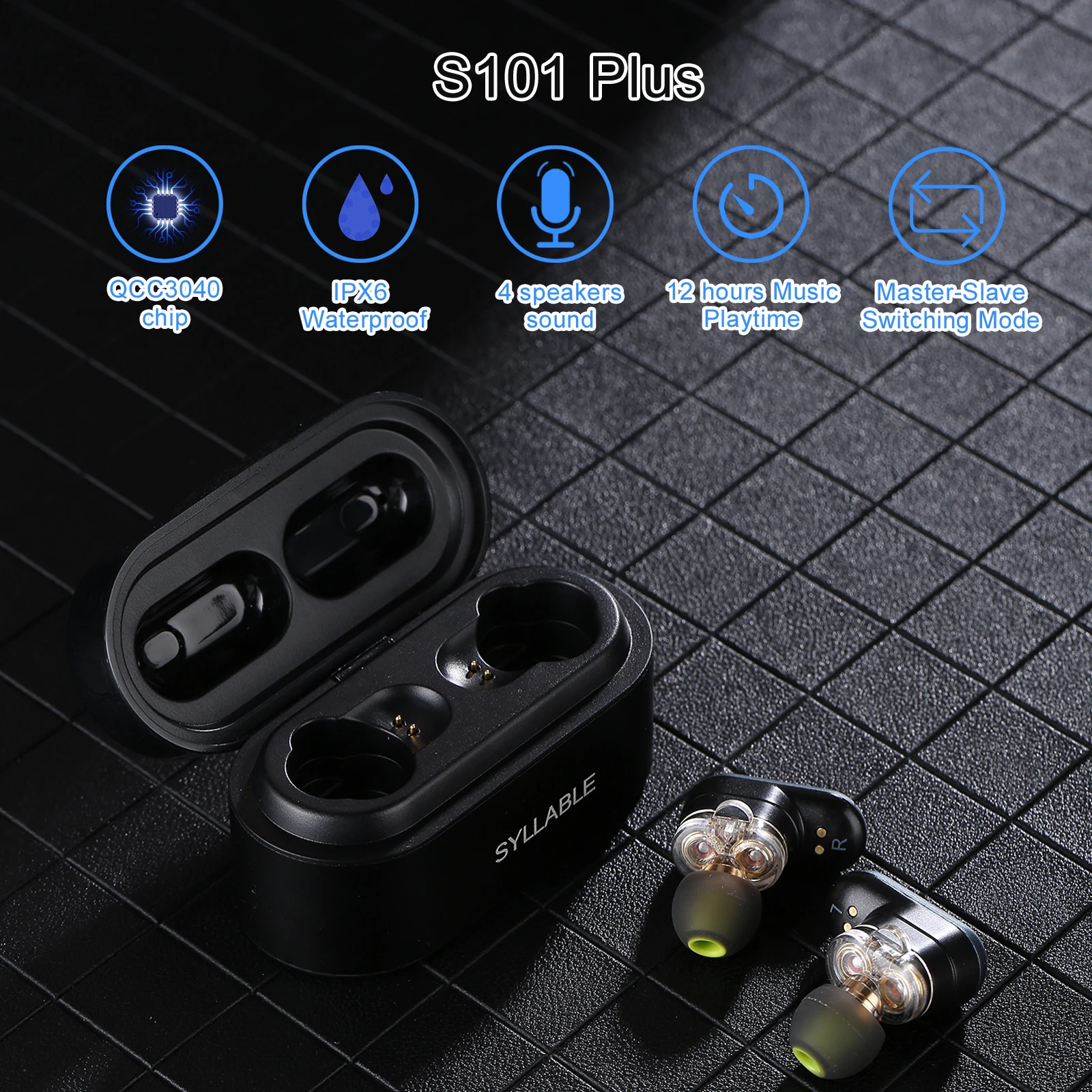 صوت 4 مكبرات صوت ، TWS ، مناسب لبلوتوث V5.2 من رقاقة qc3040 ، وضع تبديل الرقيق الرئيسي ، كابل من النوع C ، الأحدث