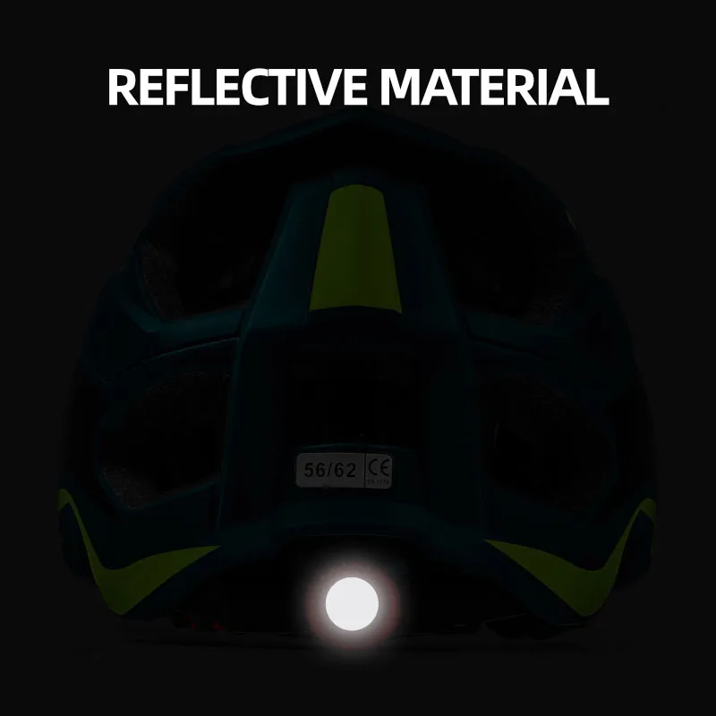 BATFOX MTB Mountain Bike Helmet CE Certified Rear Adjustment Dial with Reflective Stickers Breathable Men Women Cycling Helmets