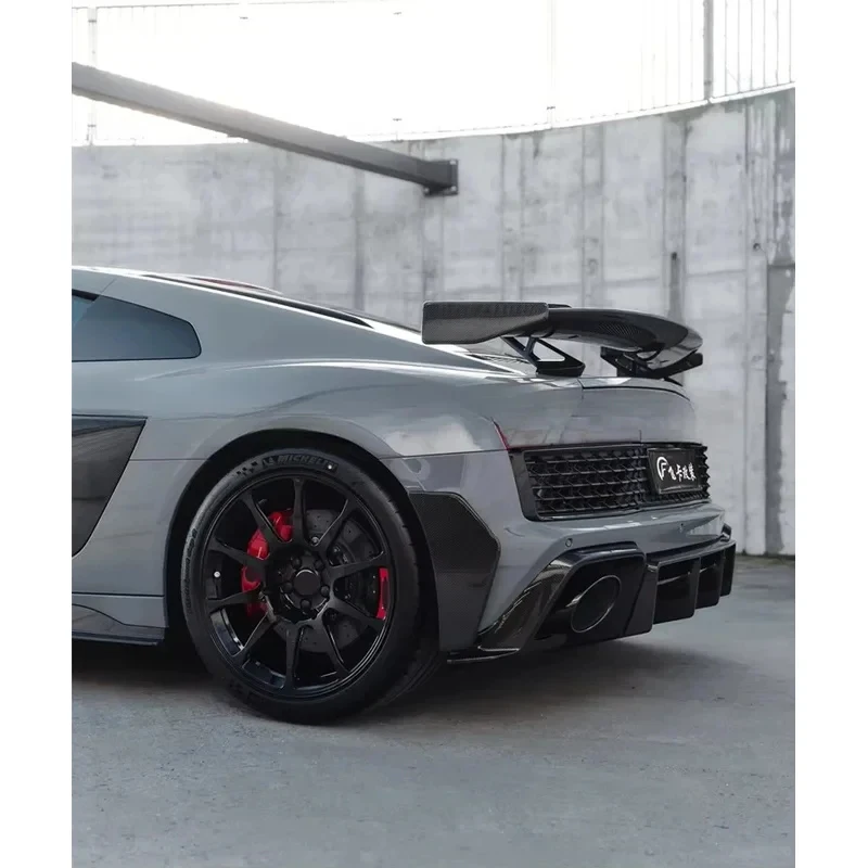 

Carbon Fiber Frp Rear Lip Spoiler Trunk Wings With Bracket R8 2013-2022 Rear Boot Spoiler Car Styling