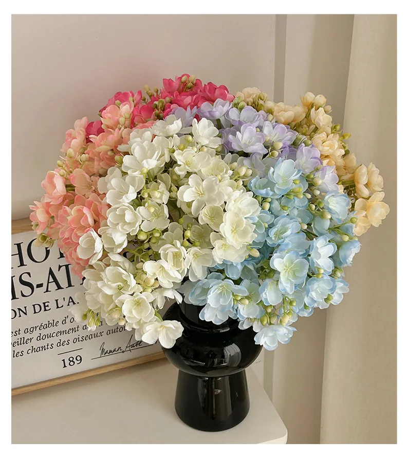 4PC/Bündel Künstliche Jasmin Blumen Bouquet Hochzeit Blume Esstisch Gefälschte Blumen für Home Hotel Frühling Hochzeit Vase Dekor – Detail 9