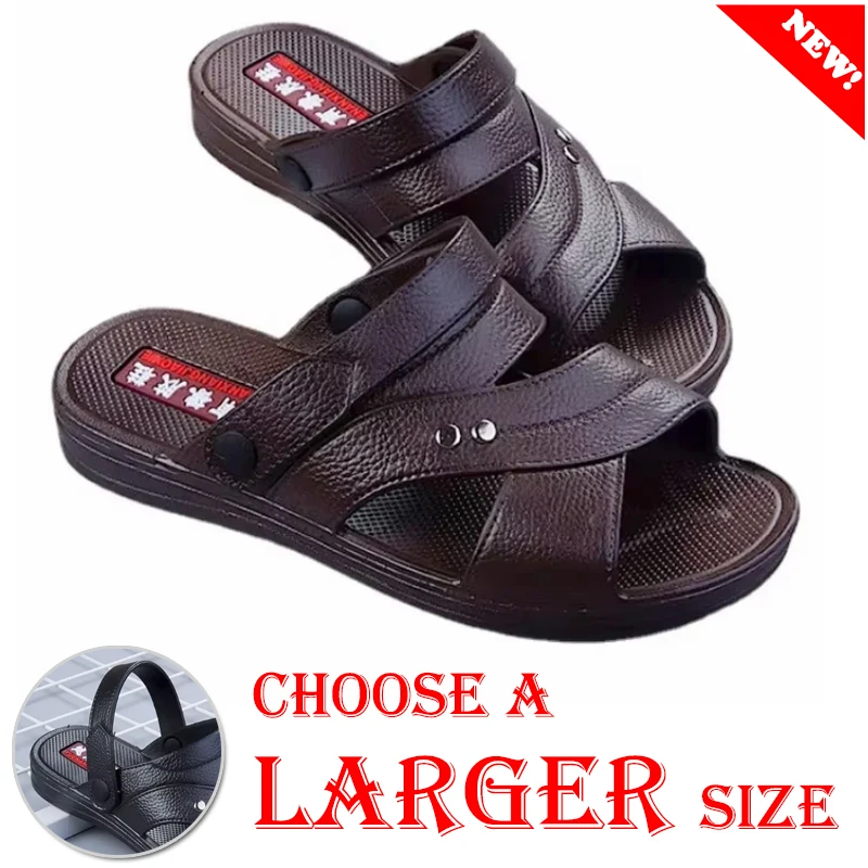 Thick Soled Anti Slip and Wear-resistant Sandals for Men, 2 in 1 PVC Comfortable Men's Summer Slippers, Beach Slides