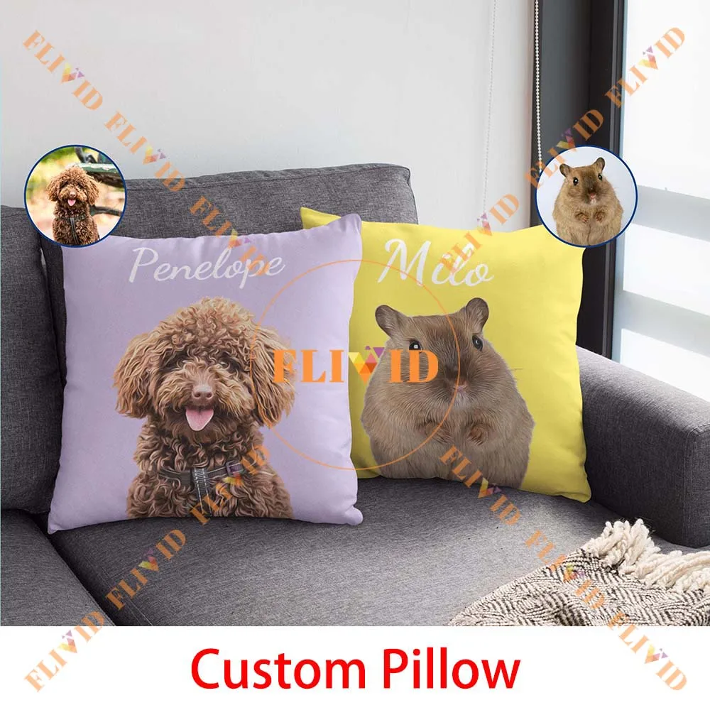 

Personalized 3D Animals Throw Pillow, Customized Cat/Dog Photo Pillow,Custom Pet Pillow,Pet Loss Memorial Gift,Pet Lover Gift