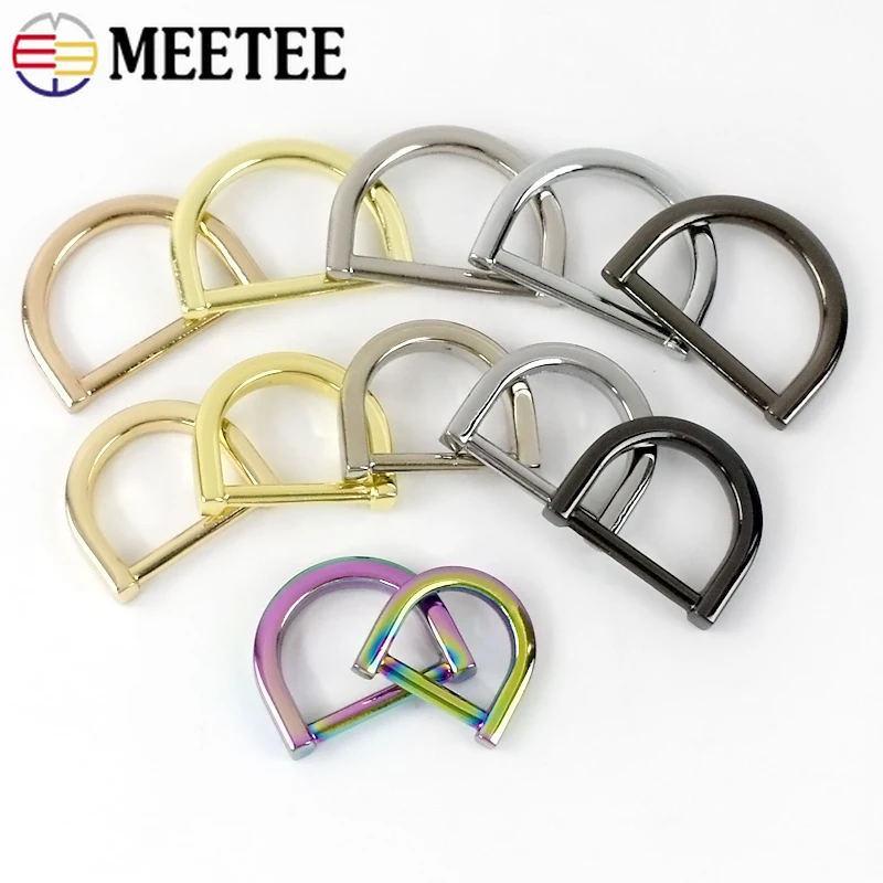 5/10Pcs 13/16/19/25mm Metal D Ring Buckle Seamless Bags Strap Webbing Connect Clasp Rings Hook Buckles DIY Hardware Accessories