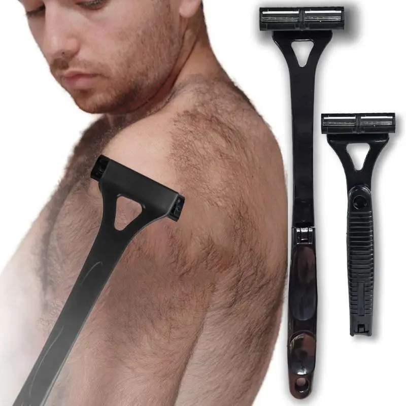 1Pc Manico Lungo Tripla Lama Pieghevole Indietro Rasoio Corpo Rasoio Indietro Trimmer Corpo Gamba Rasoio Rasoio Epilatore Strumento di Rimozione Dei Capelli