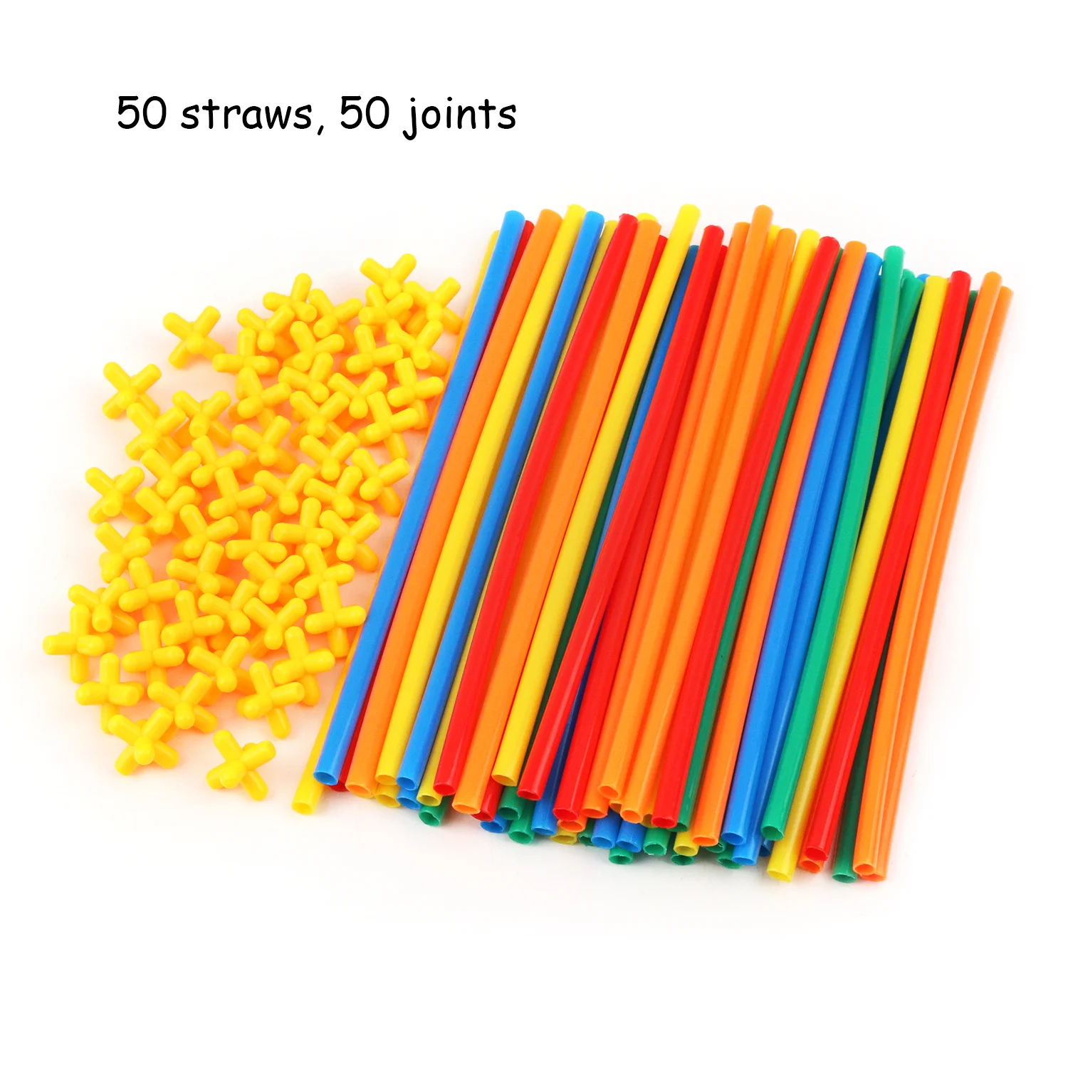 Children\'s DIY Splicing Plastic Straw Building Block Toys Straws and Connectors Building Sets Colorful Motor Skills Engineer Toy