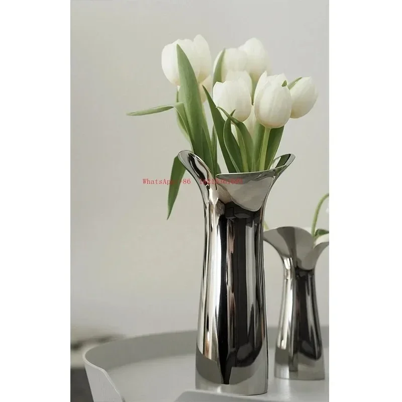 Limited Offer Nordic Stainless Steel Vase, Living Room Dining Table, Entrance, Wabi-sabi Wind Home Decoration, Flower Arrangeme