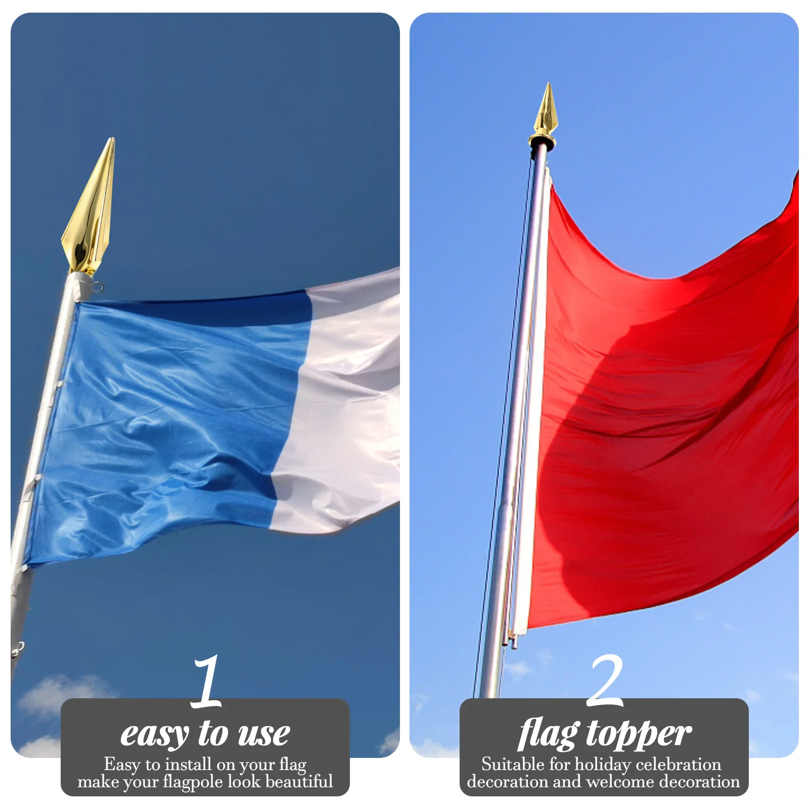 

Premium Plastic Flag Topper Flagpole Head Replacement Strong Non-Deform Flag Head for Home Office Indoor Outdoor Decor