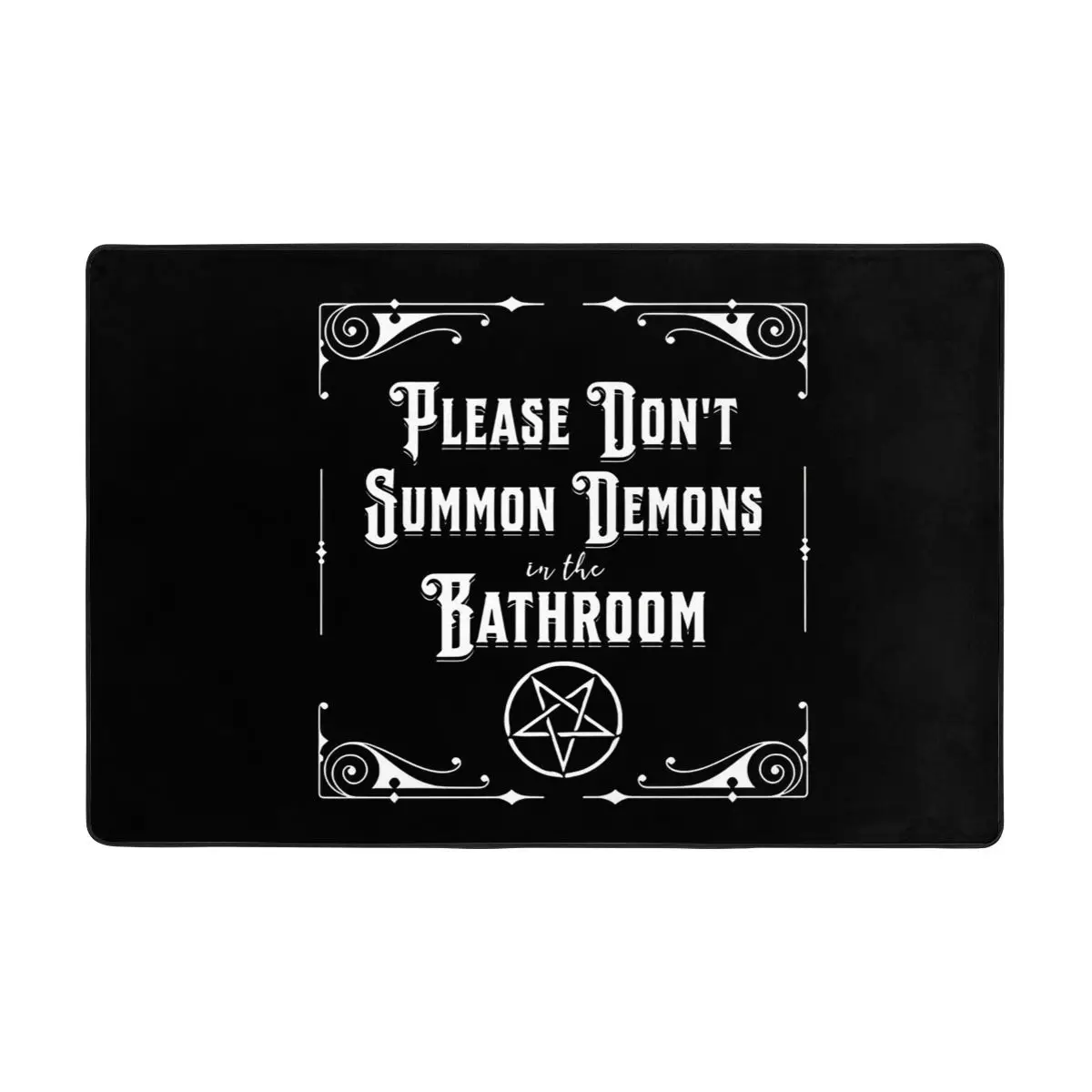 Please Don't Summon Demons In The Bathroom Goth Home Decor Large Room Rugs Carpet Flannel anti-slip floor mat Home Decorations