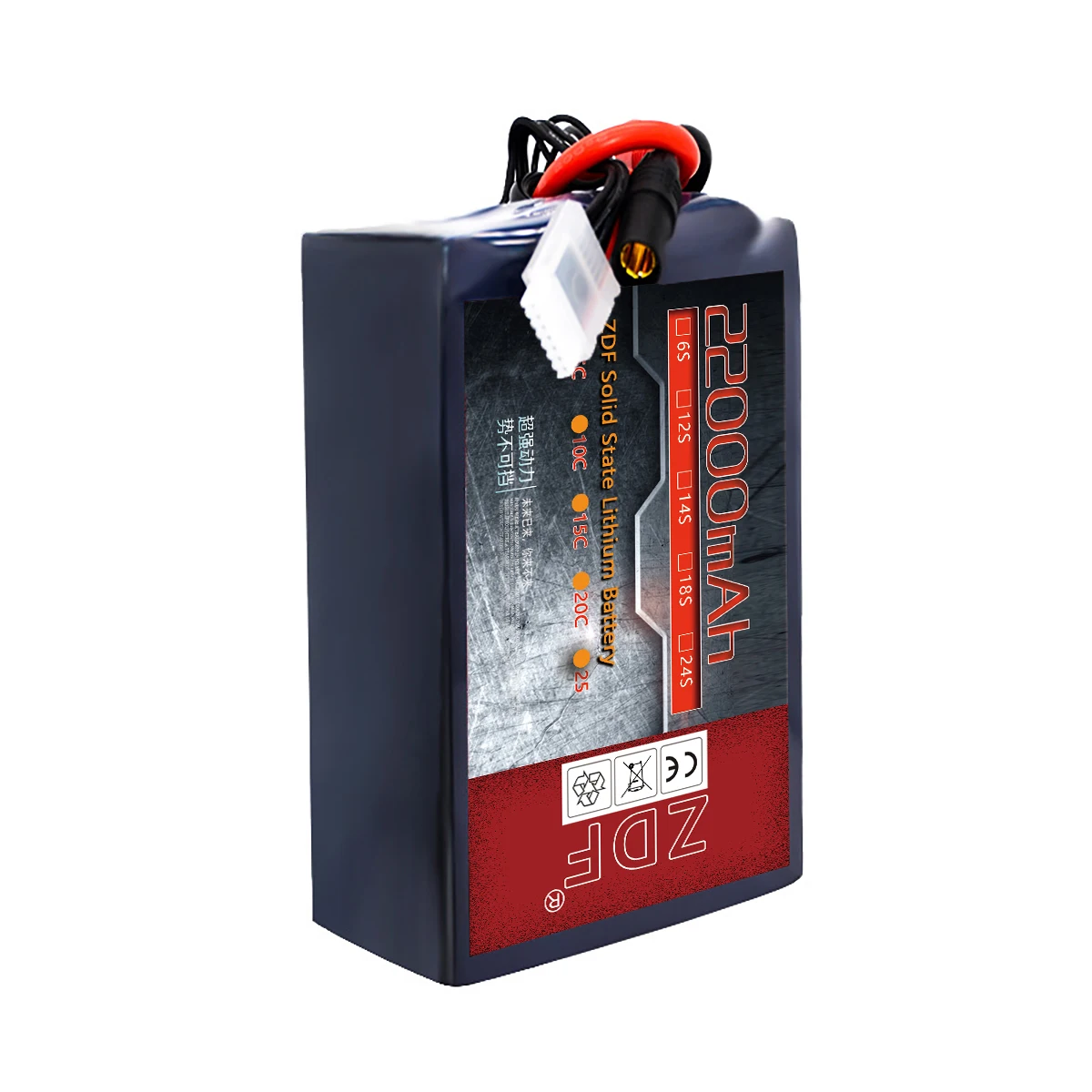 ZDF 6S 12S 14S 18S 22000mah 23.7V 47.4V 55.3V LIHV batteria al litio drone a bassa temperatura ad alto tasso di scaricatore a stato solido