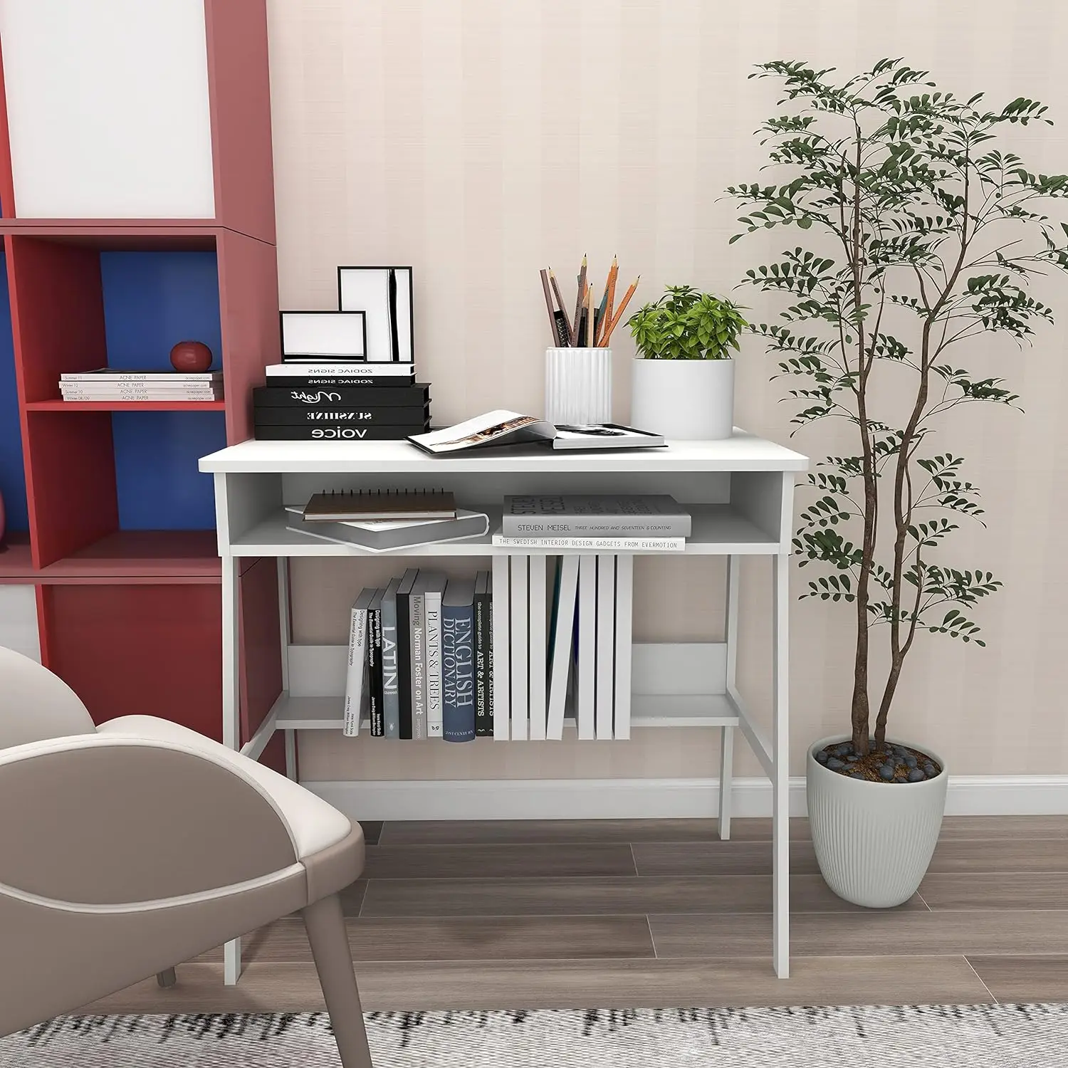 !@Combohome Home Furniture Office Desk Workstation Study Desk Wooden Computer Desk with Two