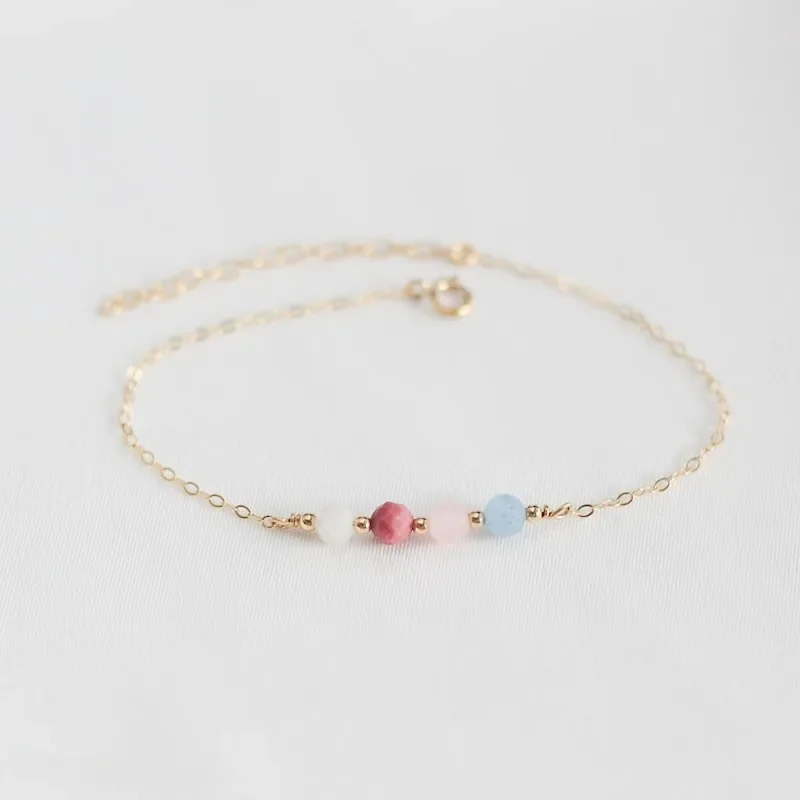 Healthy Pregnancy Crystal bracelet | Gift for mom, rose quartz, aquamarine, moonstone, rose pyroxene