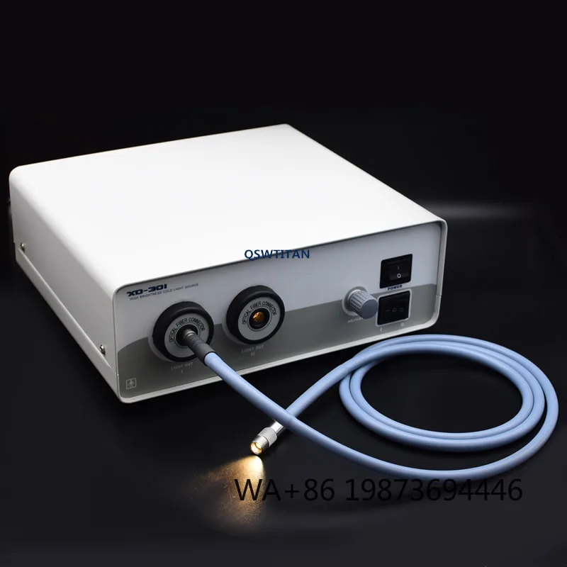 

Dual Holes Fiber Optic Cold Light Source 250W Halogen Examination Lamp for Microscope Auxiliary Lighting