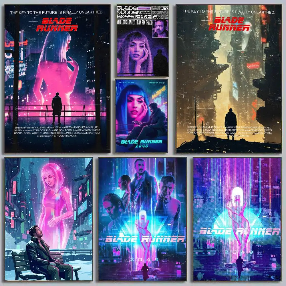 Movie B-Blade R-Runner 2049 Poster Minimalist Art Print Waterproof Poster for Home Office Bedroom Decor Aesthetic Gift