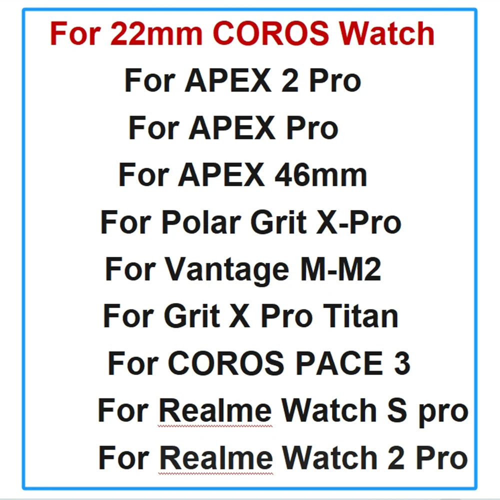 22mm Silicone Strap For COROS APEX 2 Pro COROS APEX 46mm Smartwatch Band Replacement Wristband Accessories Bracelet strap correa