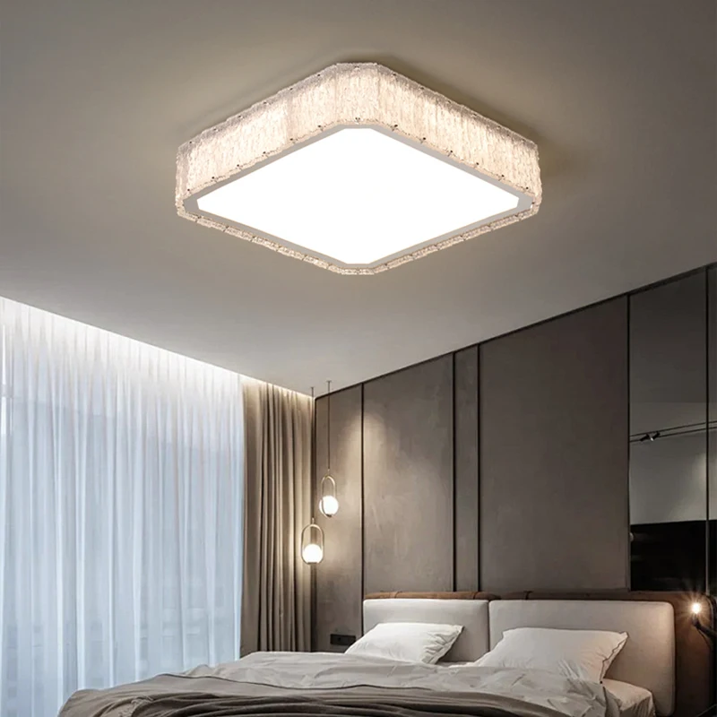 Modern Simple Bedroom Crystal Ceiling Lights Atmospheric Room Study Optical Acrylic Full Spectrum Eye Protection High-end Lamps