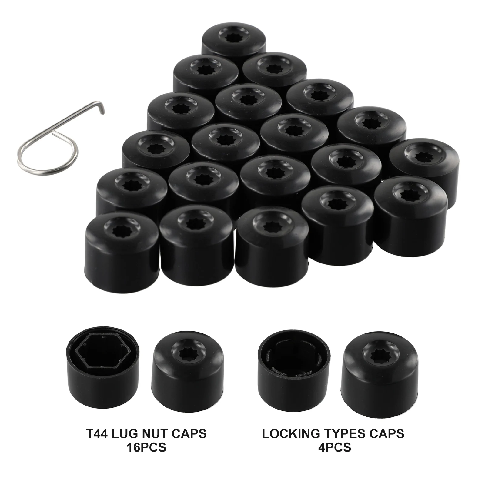 

Set Of 20 For Golf Wheel Lug Nut Bolt Covers Black Cap OEM 1K06011739B9 30 X 21.2mm Car Replace Part