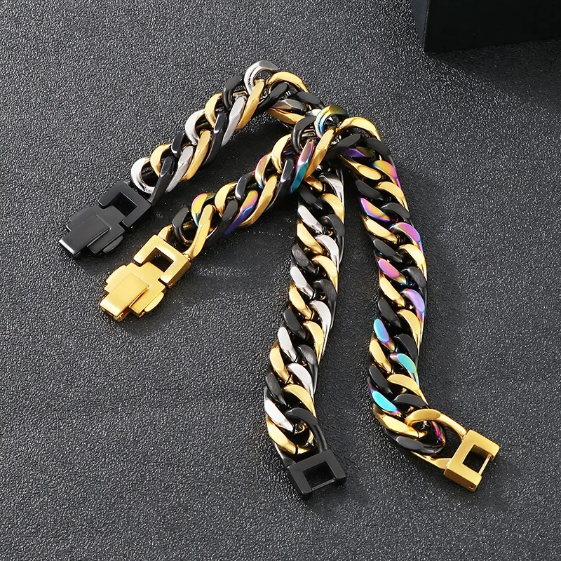 Ins Style Men Braided Bracelet, Retro Minimal Mixed‑Color Double‑Weave Polished Surface Unisex Couple Fashion Wrist Jewelry