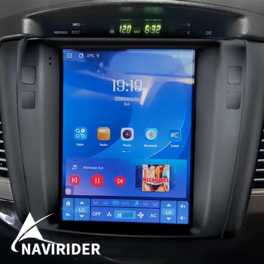 Android 14 Gps para coche DSP reproductor de Radio de vídeo Multimedia en salpicadero para Toyota Innova 2007-2014 navegación CarPlay pantalla Vertical