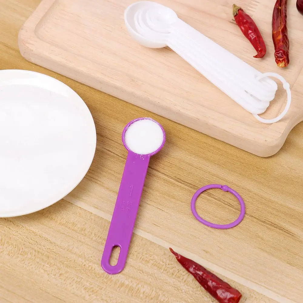 

5pcs Kitchen Baking Multi Purpose Measuring Spoons Cooking Accessories Plastic Handle Measuring Tools