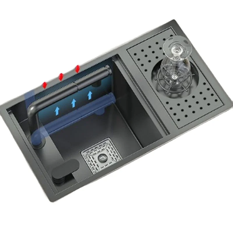 

Маленькая кухонная мойка из нержавеющей стали с поддоном для стаканов, 18-го класса прочности, для установки под столешницу или на столешницу, для автодомов и караванов