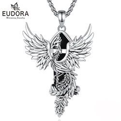Eudora Phoenix Twining Hexagonal Obsidian Prismatic Necklace Energy Healing Stone Crystal Pendant Personality Jewelry Man Gift