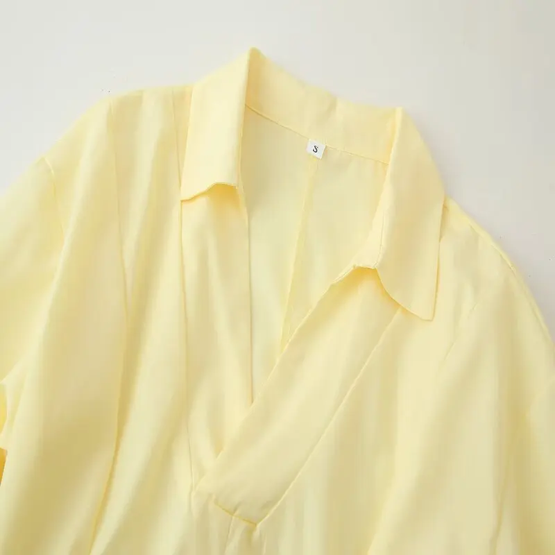 ฤดูร้อน 2025 การออกแบบของผู้หญิง Sense สีบริสุทธิ์ irt Dr เอวกระชับสัดส่วน A-Line ยาว Dr อเนกประสงค์เอวสูงเดินทาง Sle