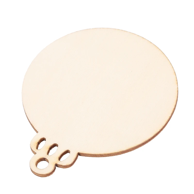 

50 шт. деревянных круглых заготовок для поделок с 50 шт. шпагатов для росписи, неокрашенные рождественские подвесные украшения, натуральные деревянные диски