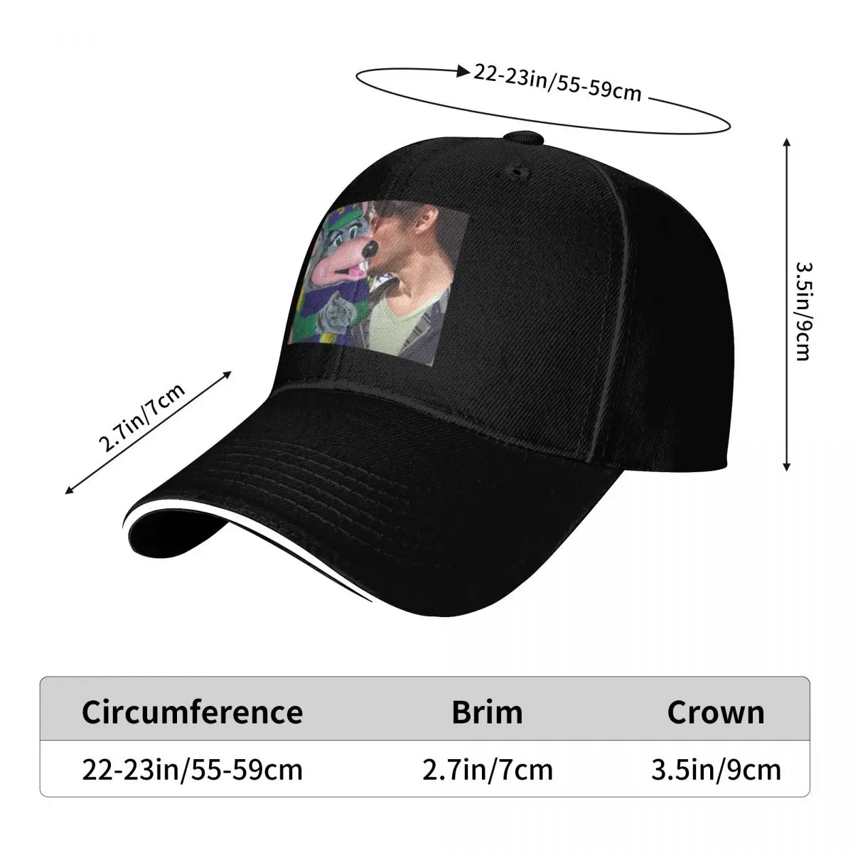 Jerma Chuck E. Cheese Baseball Cap Streetwear Hip Hop Trendy Vintage Retro Embroidered Lightweight Packable 6