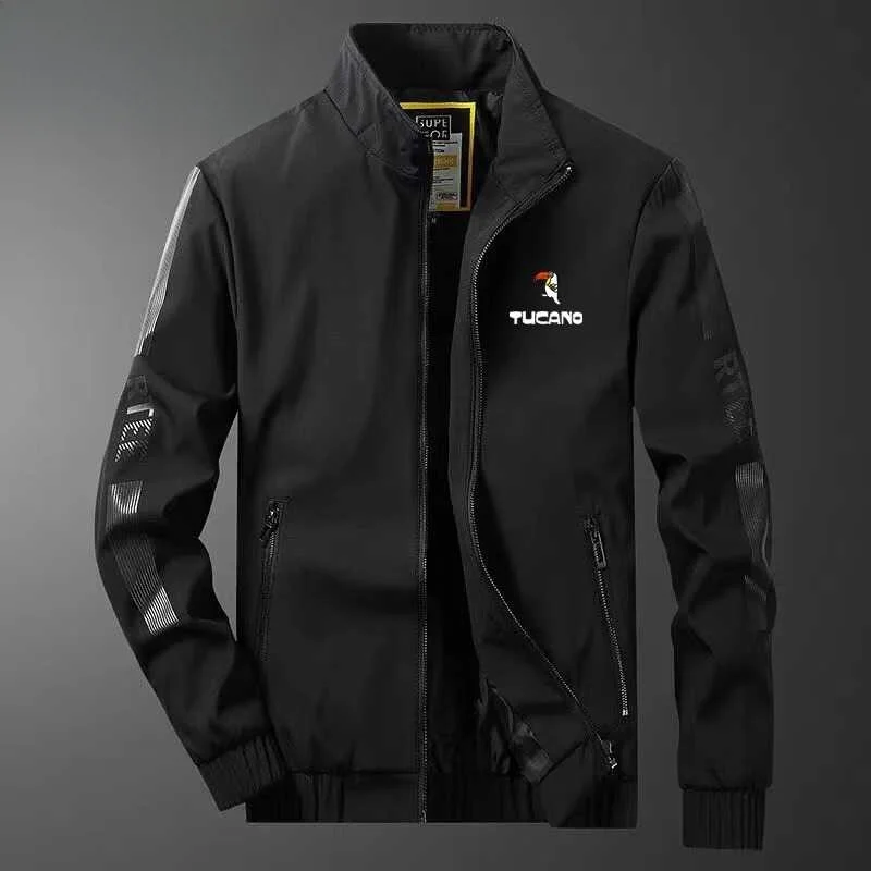 

TUCANO мужской повседневный топ с воротником-стойкой, модный корейский топ на весну и осень, Новое поступление, универсальный топ на молнии