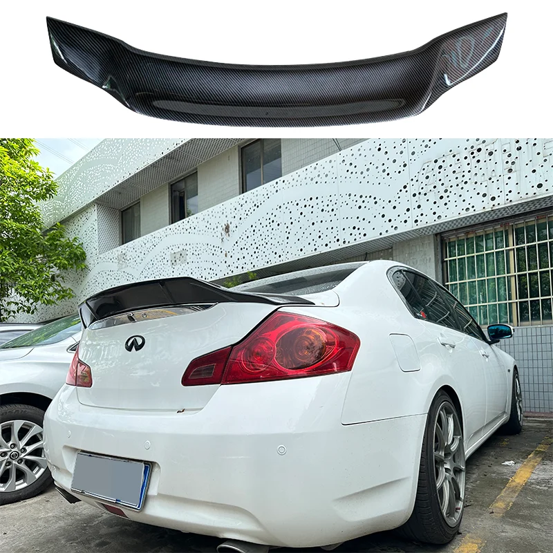 

For Infiniti G25 G35 G37 Q40 4 Door Sedan 2007 to 2015 Rear Trunk Spoiler High Quality Forged Real Carbon Fiber Rear Spoiler