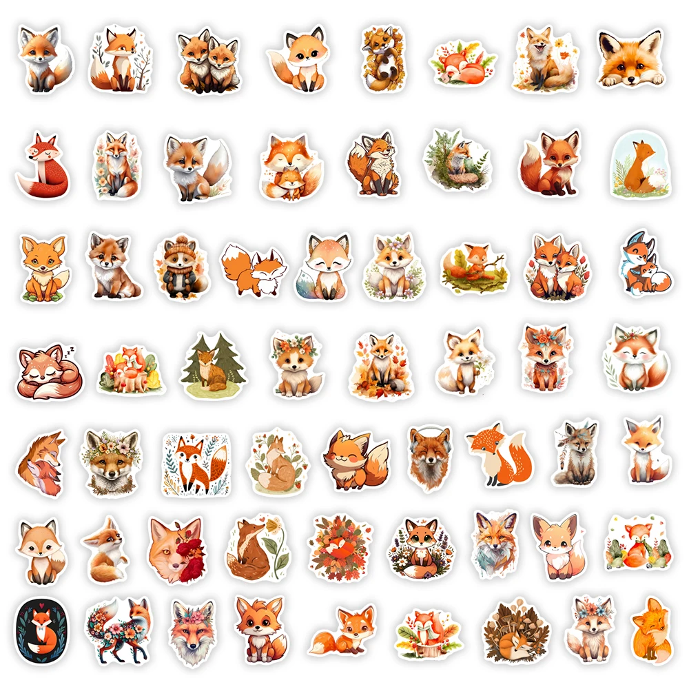 Aesthetics Fox Firefox Stickers Art Animal DIY Gift Toys Waterproof Decal for Laptop Scrapbook Notebook Phone Bottles Decorative