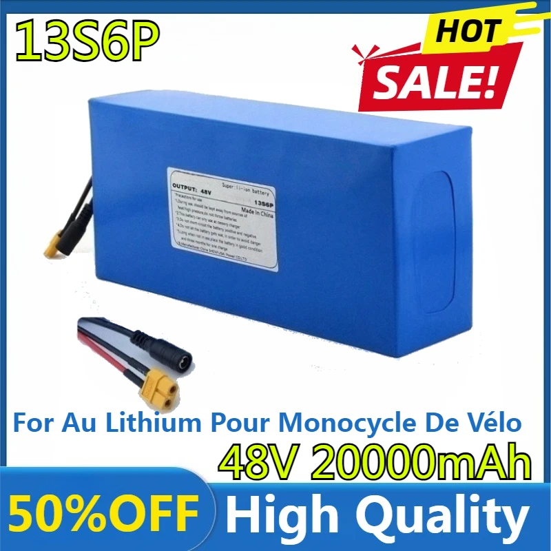 

New High Quality Replaceable Batterie Au Lithium Pour Monocycle De Vélo, Avec BMS 35A Intégré, 13S6P, 48V, 20000mAh