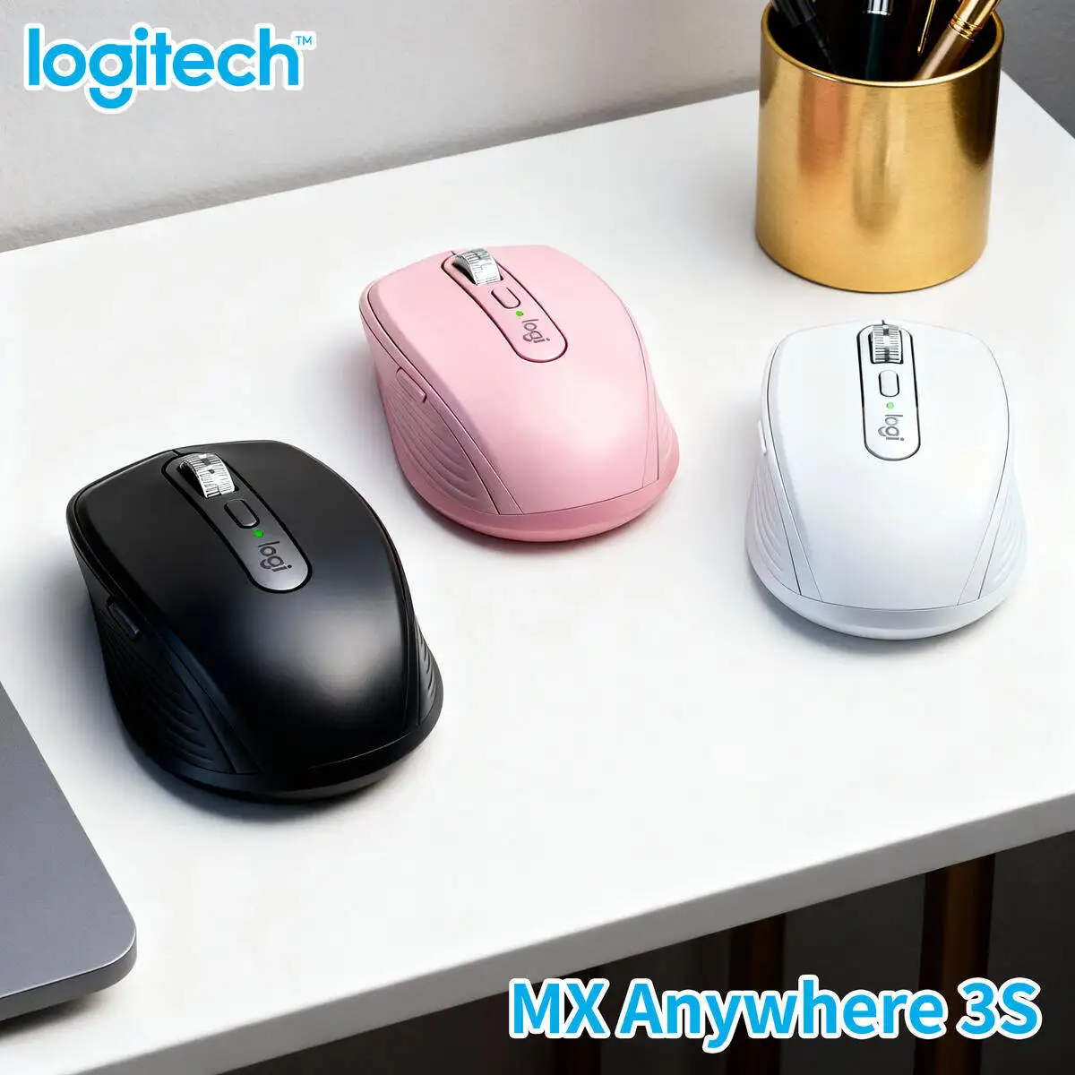 

Logitech MX Anywhere 3S Silent Mouse for Writers Home Office Noiseless Scrolling PC Mac