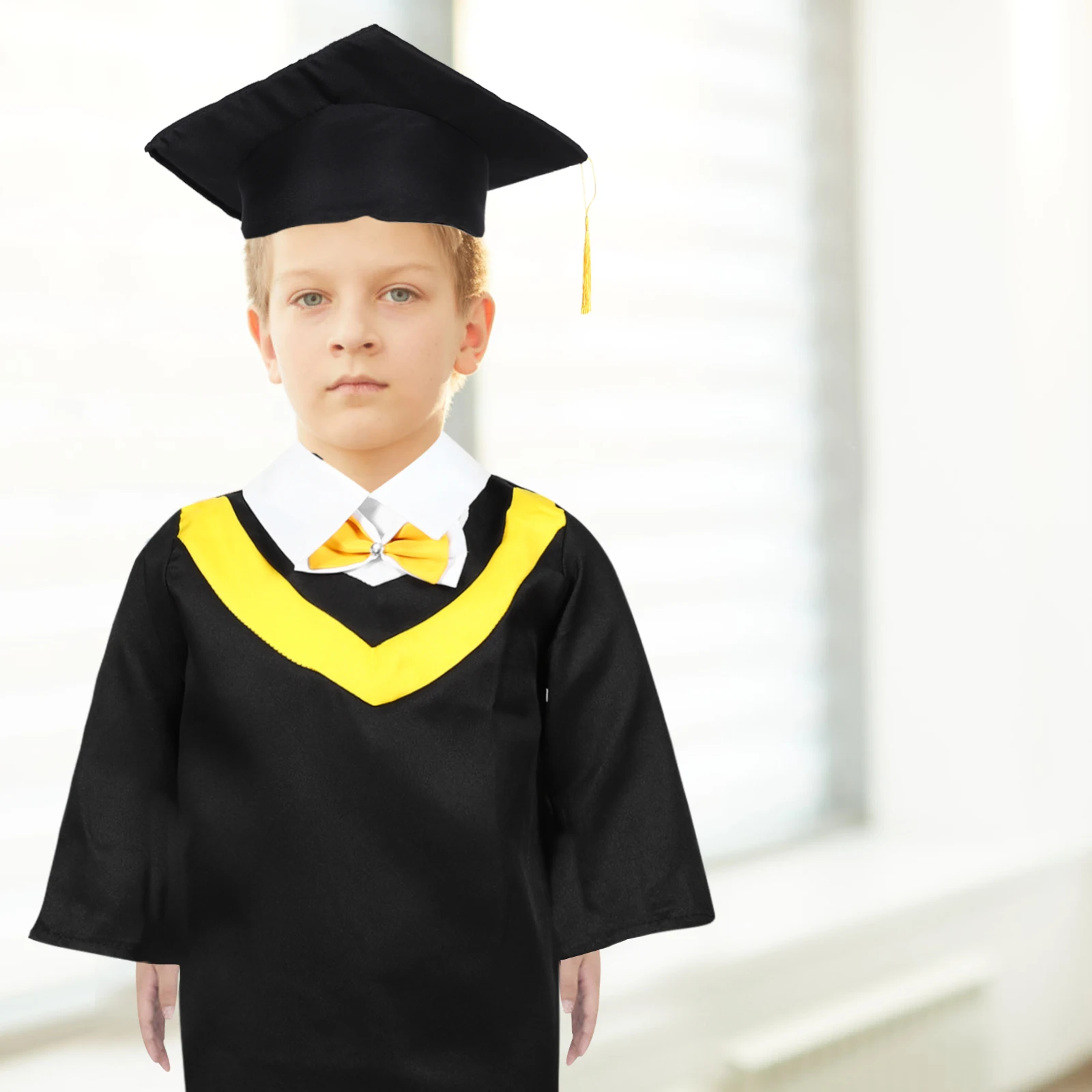 

Kids Graduation Gown Hat Lightweight Safe Material Preschool Kindergarten Boys Girls Photography Performance cosplay Milestones