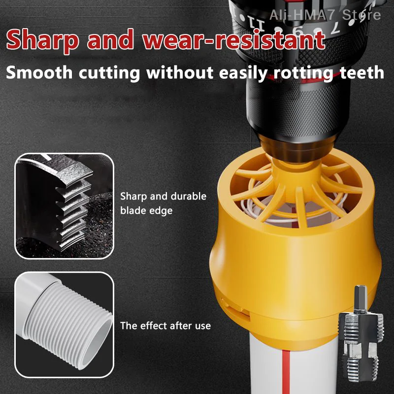 1 Set 4/6 Points PPR Water Pipe Internal Thread Opener Pipe Thread Tap Round Die For Electric Drill PVC Pipe Threader Kit